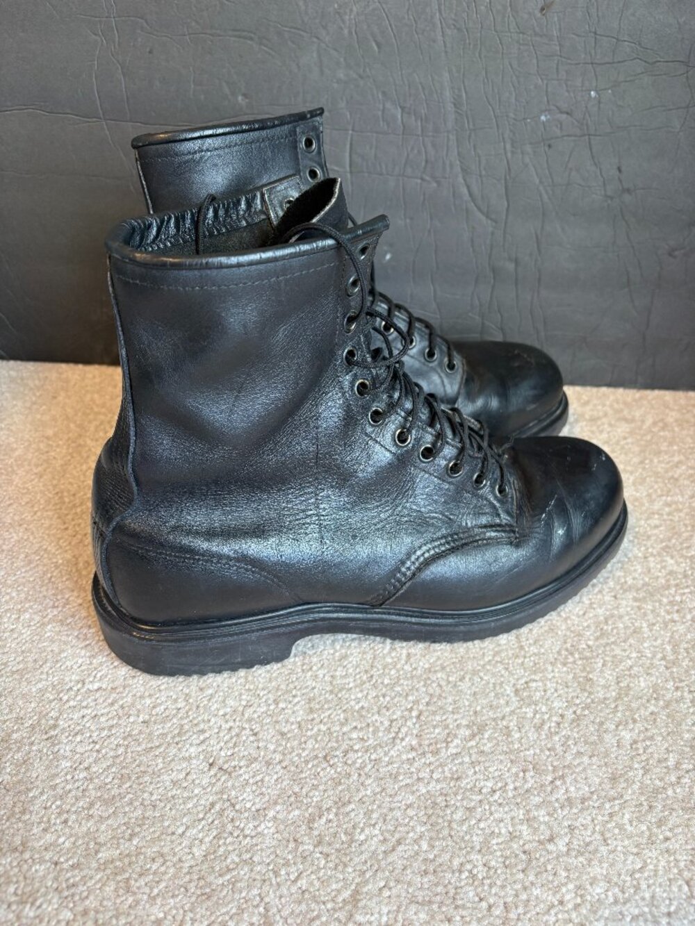 Red Wing Work Boots Men's Size 10 Firefighter Steel Toe Black Leather 4473